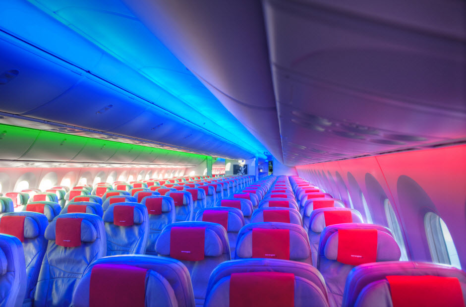Norwegian Dreamliner Sky indvendig